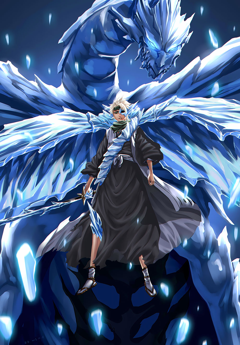 T?shir? Hitsugaya Bleach Anime Poster