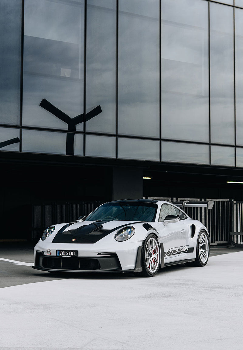 Porsche 911 GT3 RS car metal poster design 01 on stainless steel by Chromaplate