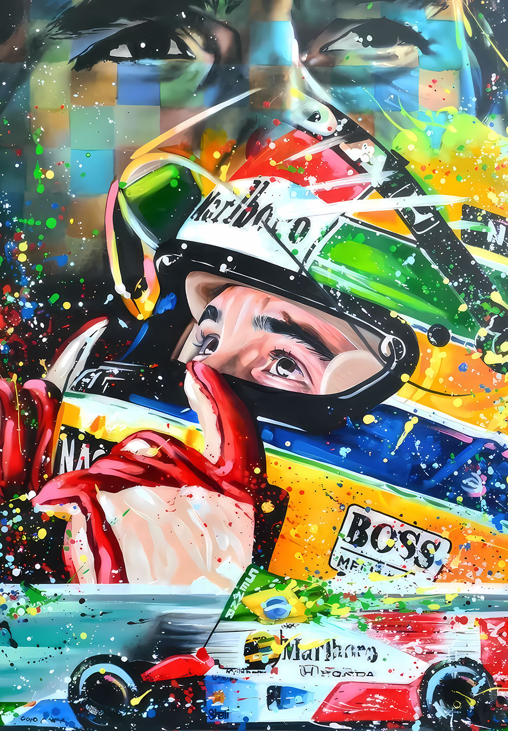 Ayrton Senna Car Poster