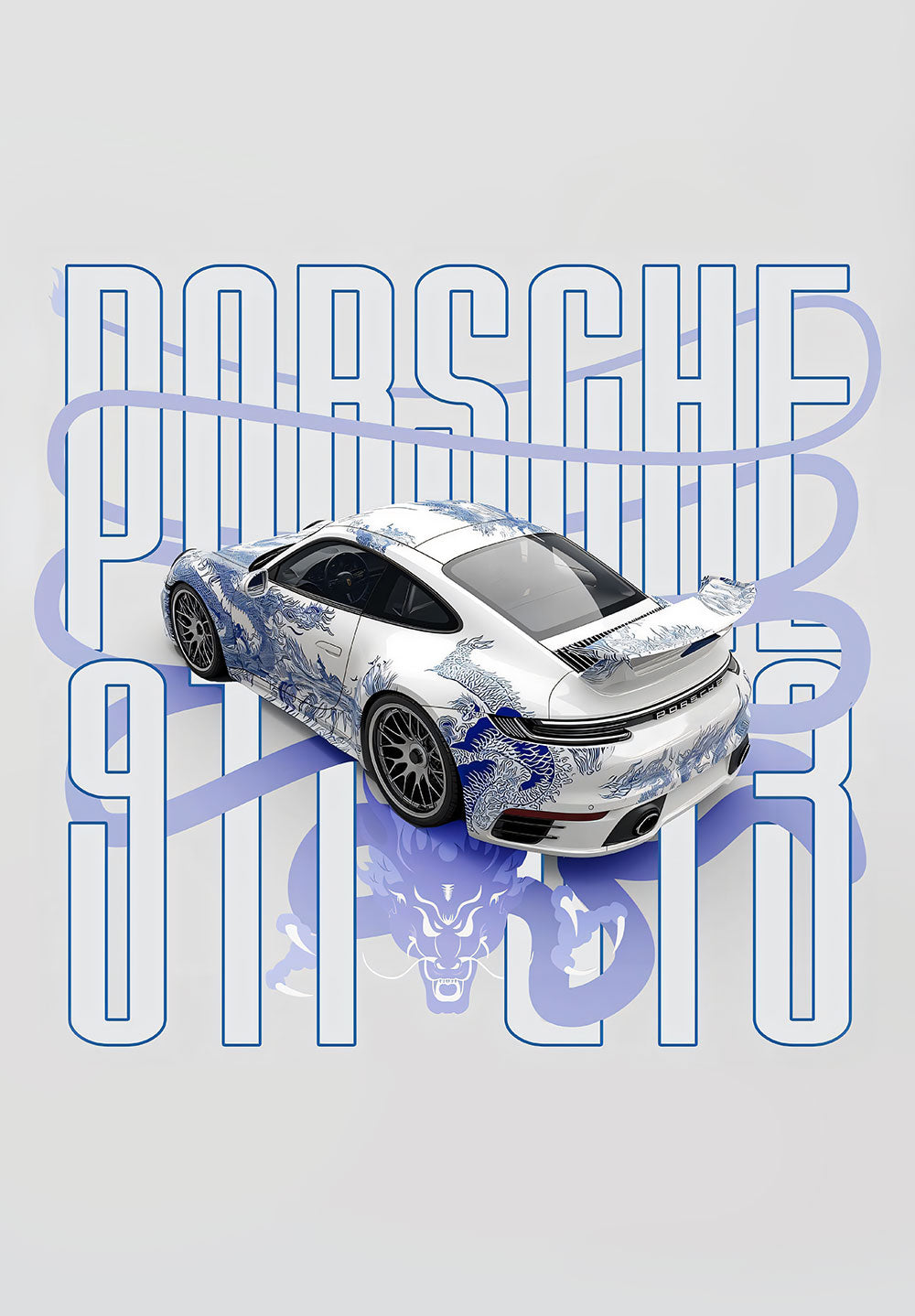 Porsche 911 GT3 Back Car Poster