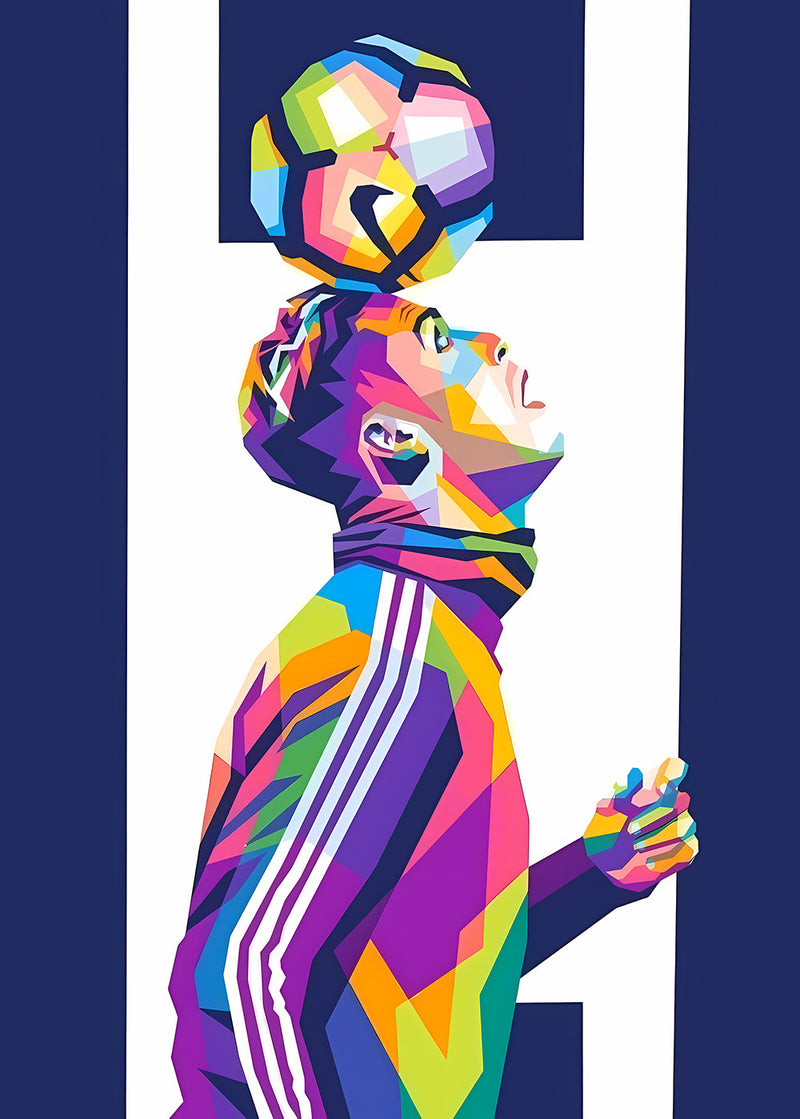 Ronaldo Football Wall Art sports metal poster design 05 on stainless steel by Chromaplate
