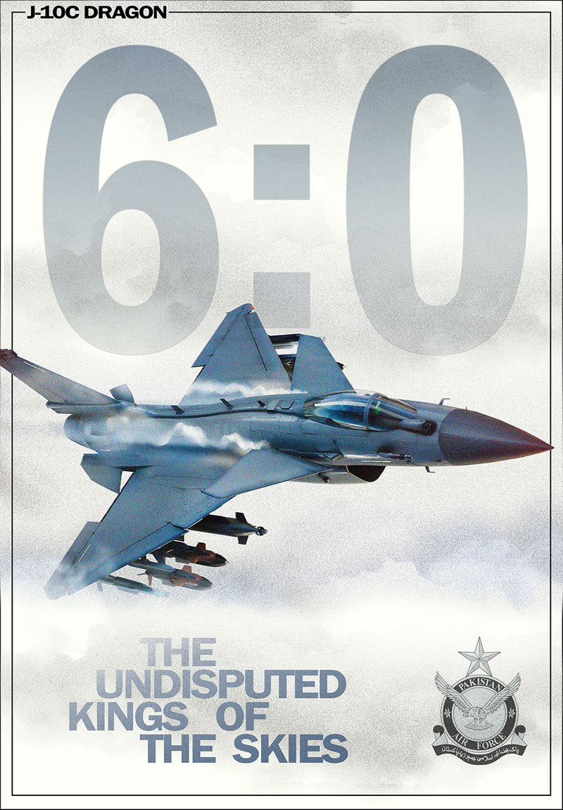 J-10C Dragon: The Undisputed King of The Skies aviation metal poster on stainless steel by Chromaplate