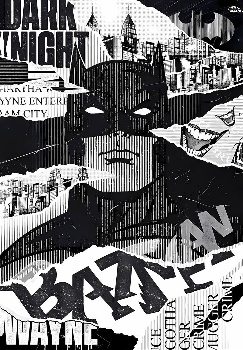 Batman DC Comics Wall Art comic metal poster design 01 on stainless steel by Chromaplate