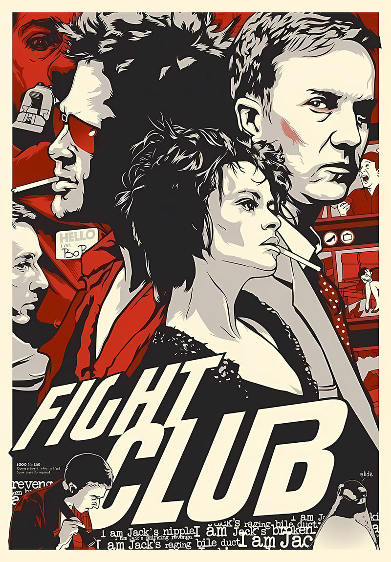 Fight Club movie metal poster design 03 on stainless steel by Chromaplate