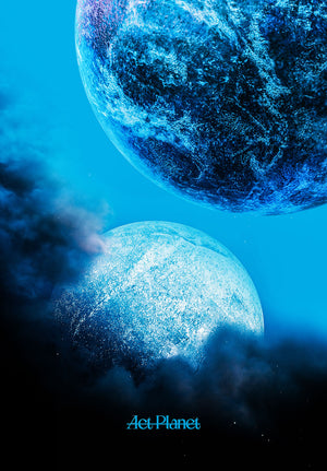 A Distant World space metal poster on stainless steel by Chromaplate