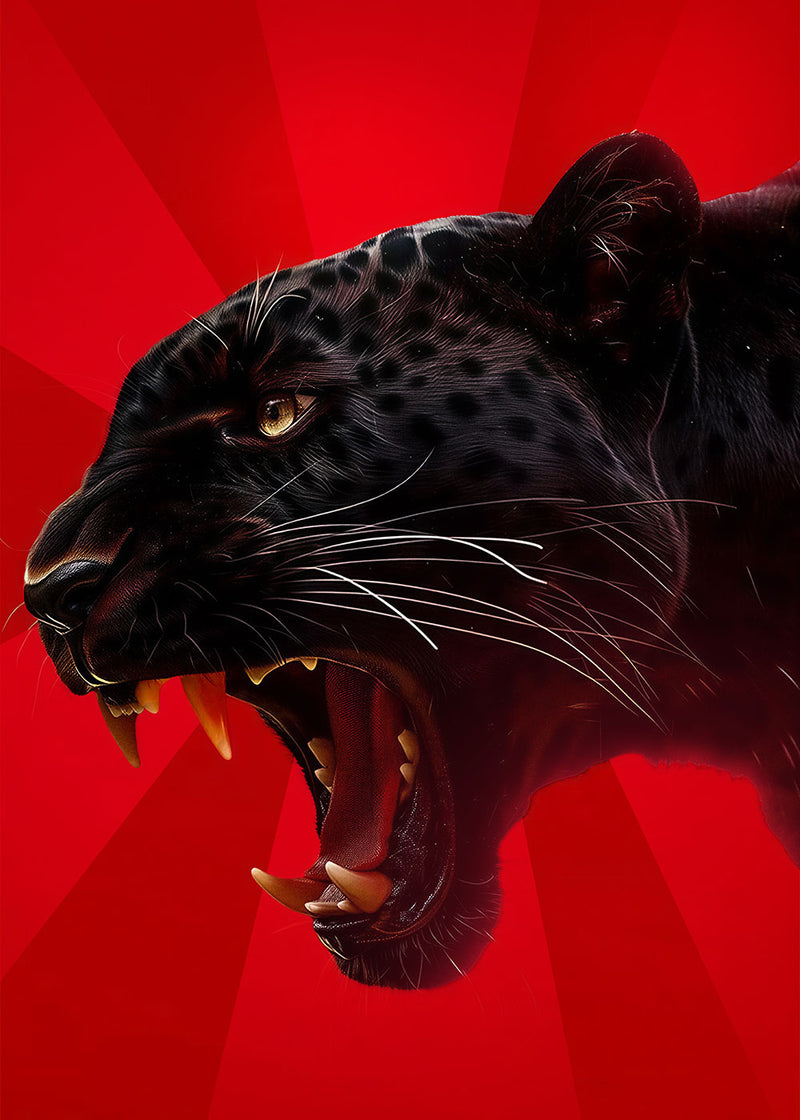 Black Panther nature metal poster design 01 on stainless steel by Chromaplate