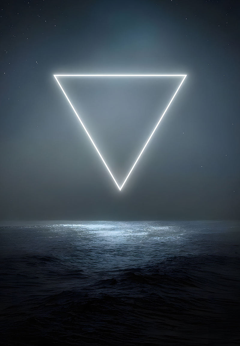 Bermuda Triangle wall metal poster on stainless steel by Chromaplate