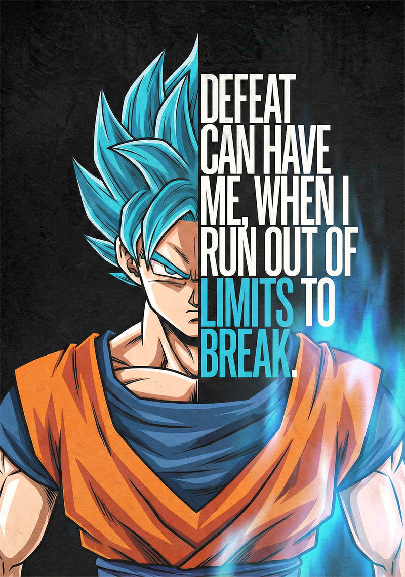Goku Anime Wall Art anime metal poster on stainless steel by Chromaplate