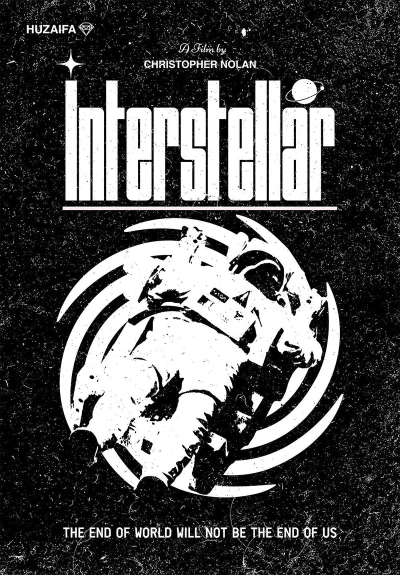Interstellar Movie Wall Art movie metal poster design 01 on stainless steel by Chromaplate