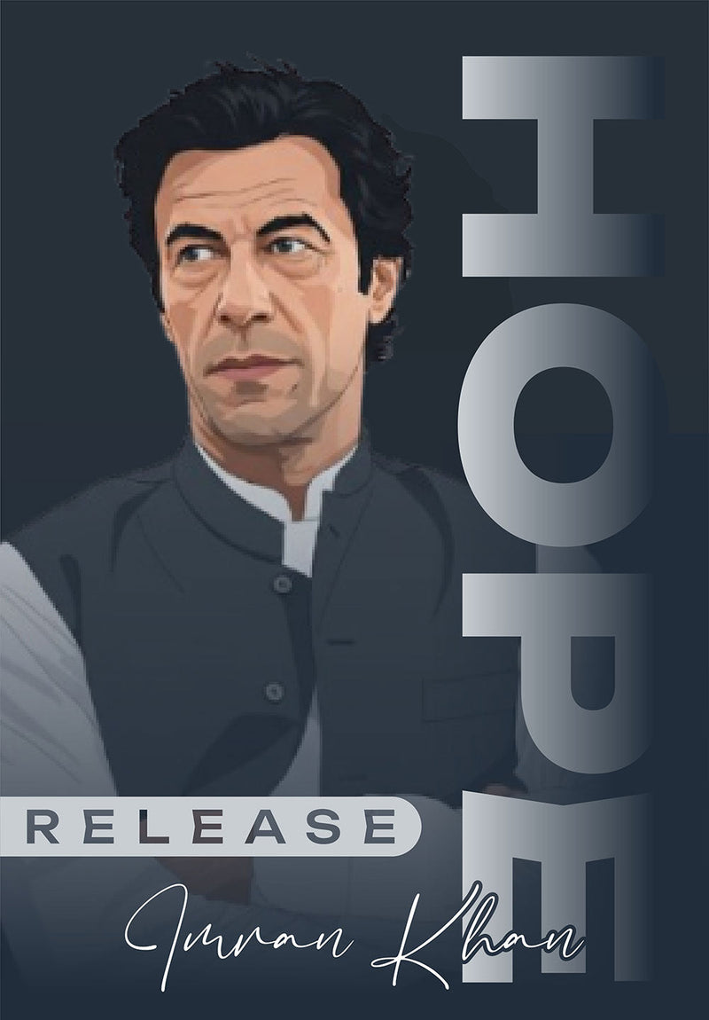 Imran Khan Hope wall metal poster on stainless steel by Chromaplate