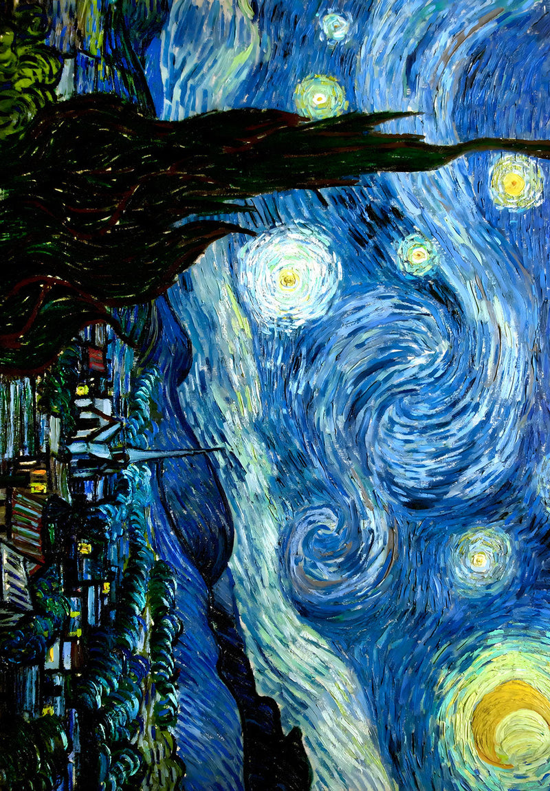 Starry Night by Vincent Van Gogh wall metal poster on stainless steel by Chromaplate