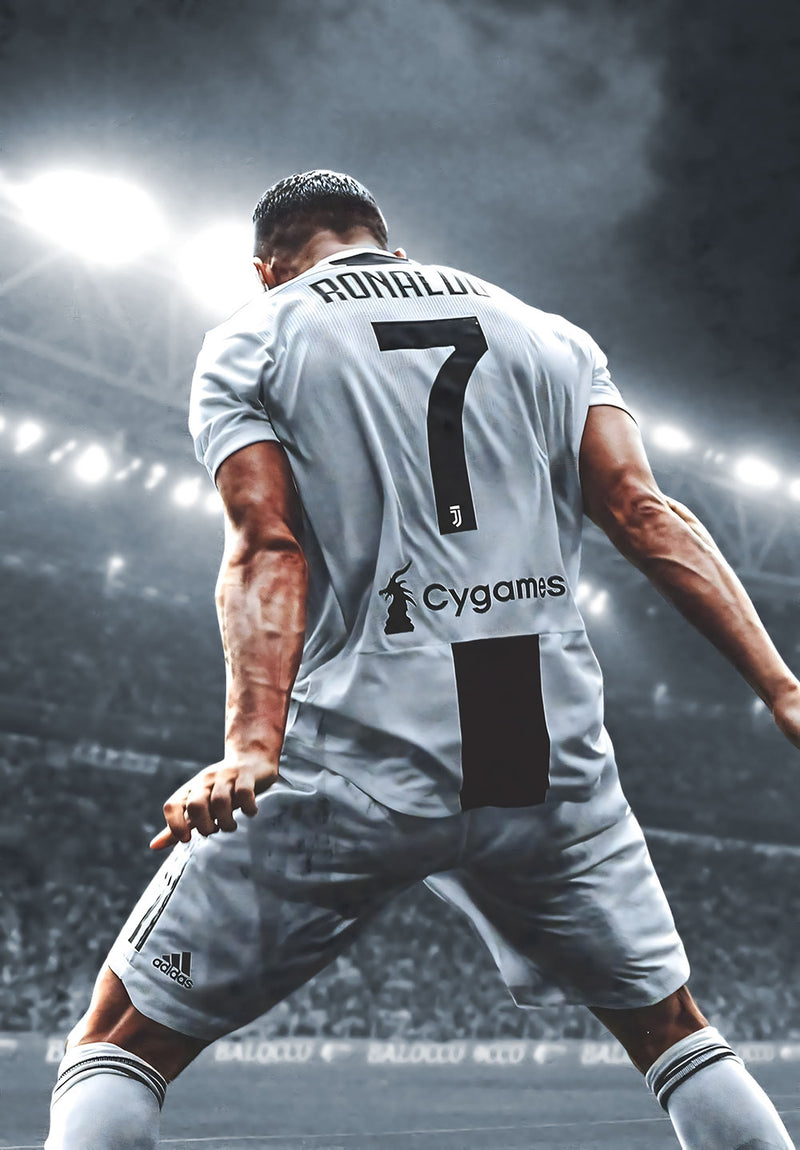 Ronaldo Football Wall Art sports metal poster design 07 on stainless steel by Chromaplate