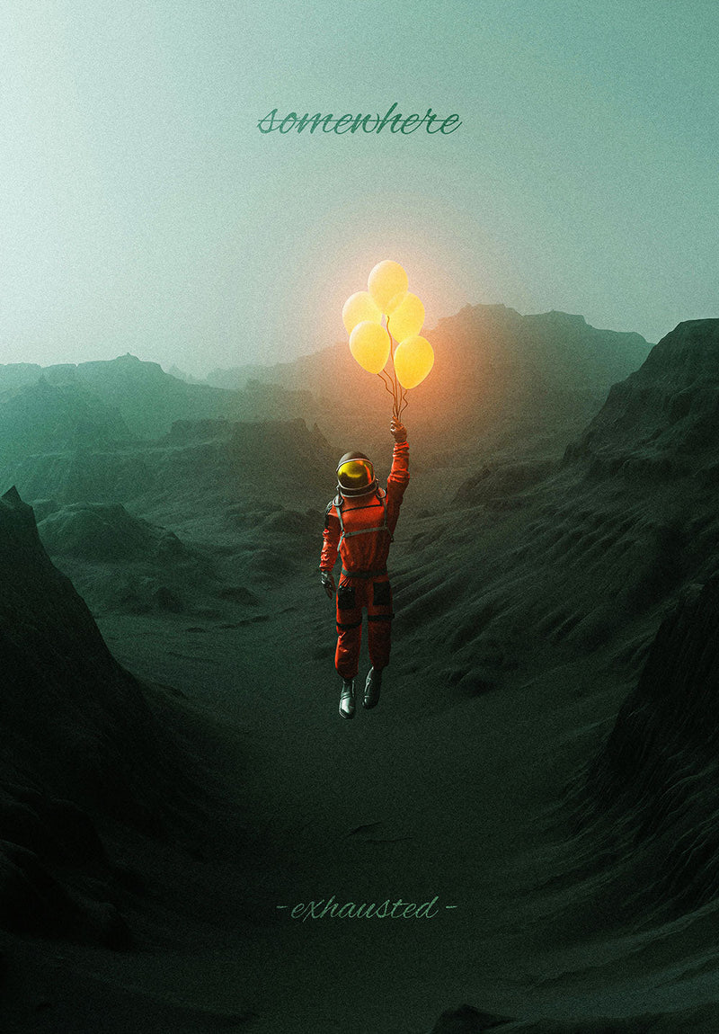 The Last Torch space metal poster on stainless steel by Chromaplate