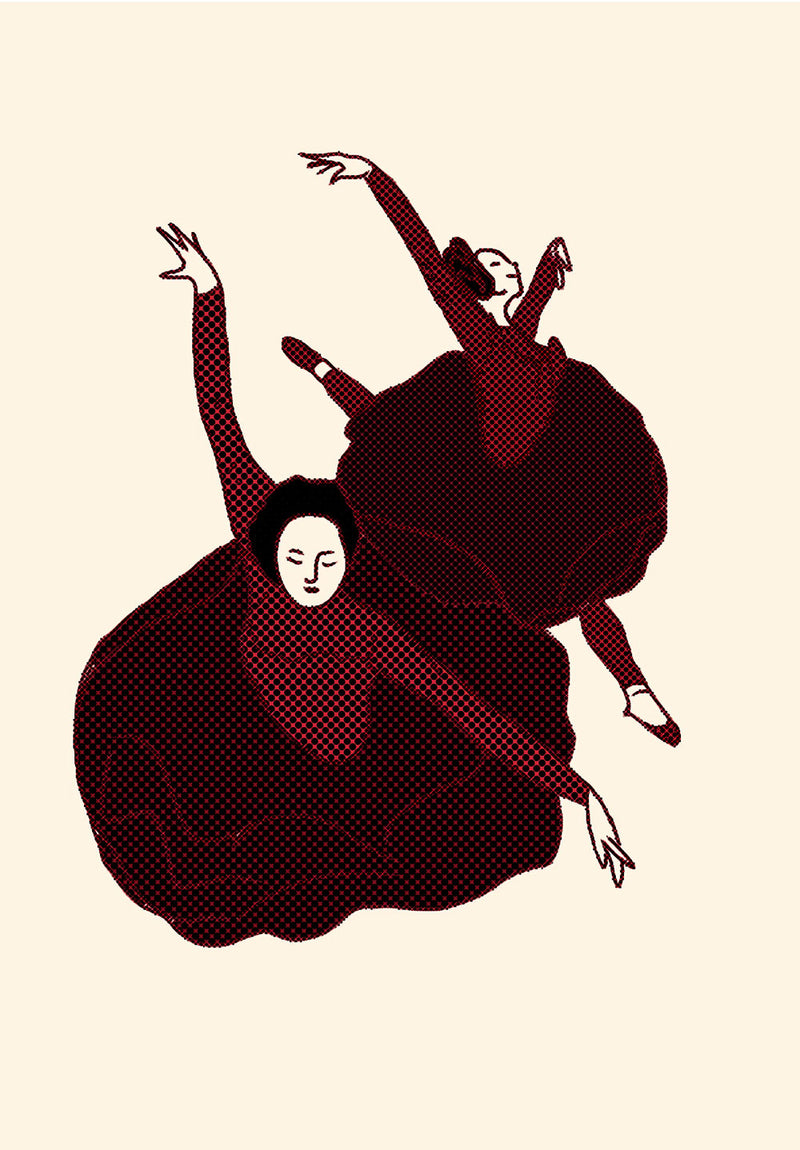 Velvet Dancers wall metal poster on stainless steel by Chromaplate