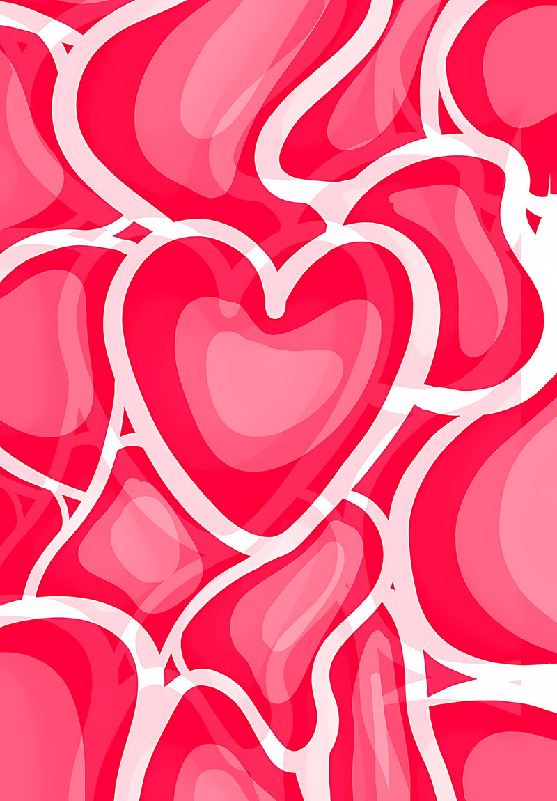 Love Hearts wall metal poster design 01 on stainless steel by Chromaplate