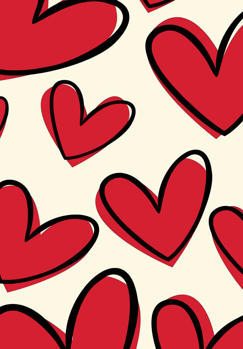 Love Hearts wall metal poster design 02 on stainless steel by Chromaplate