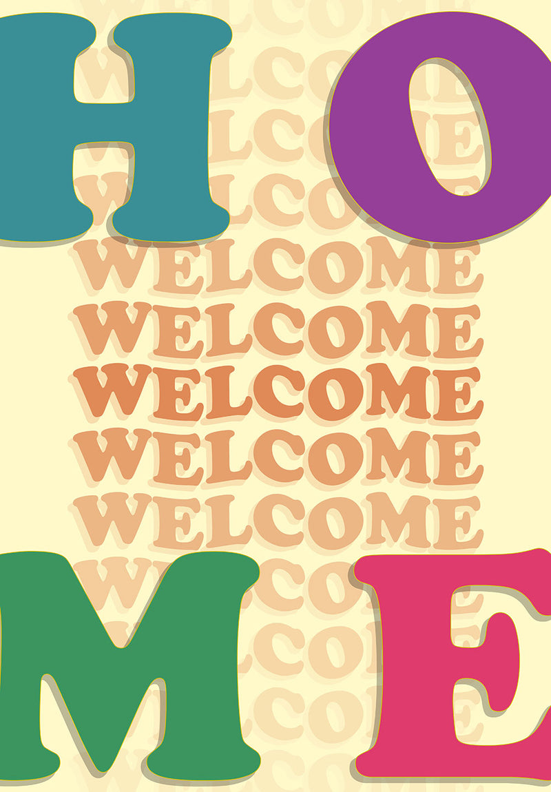 Welcome Home motivational metal poster on stainless steel by Chromaplate