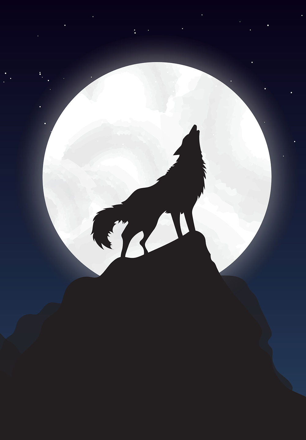 Wolf Illustration Poster