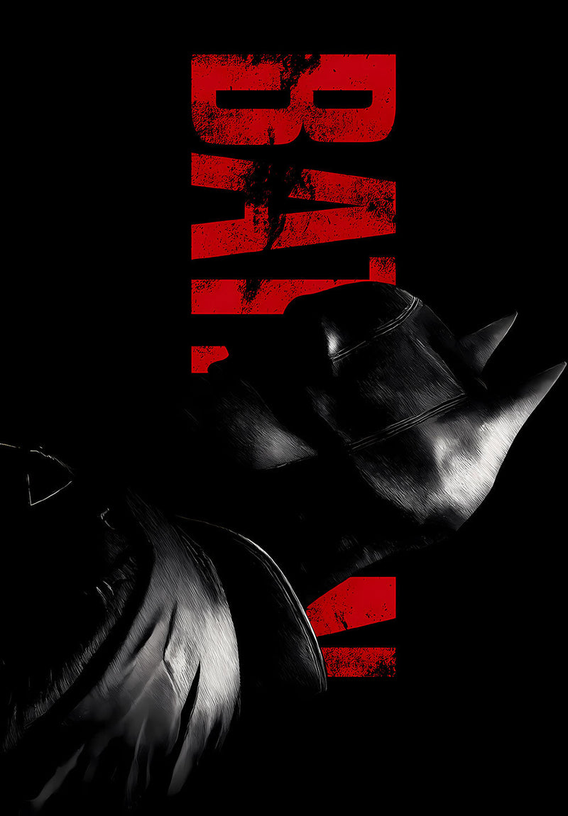 The Batman comic metal poster design 02 on stainless steel by Chromaplate