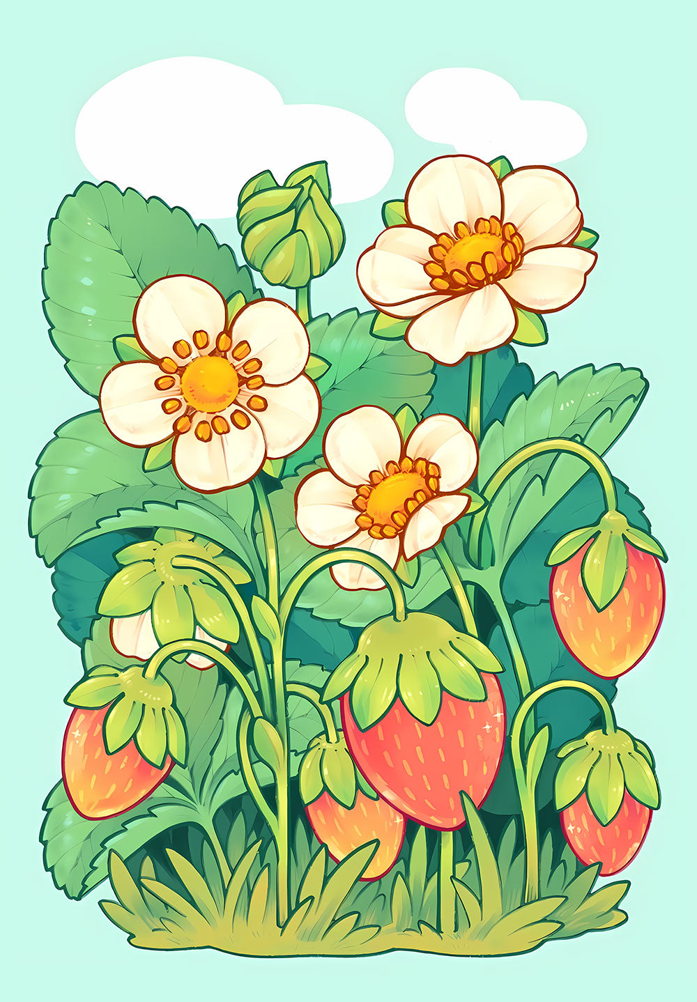White Flower Plant Poster