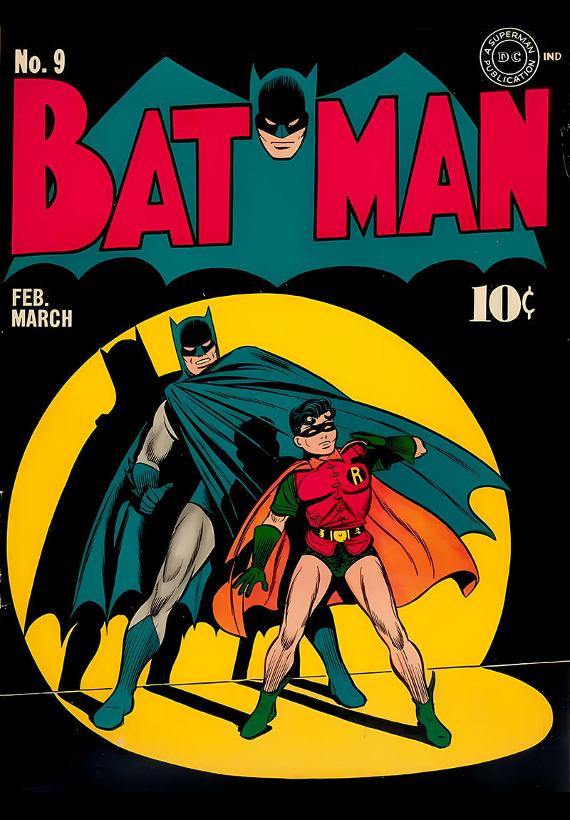 Batman Comic Wall Art comic metal poster design 02 on stainless steel by Chromaplate