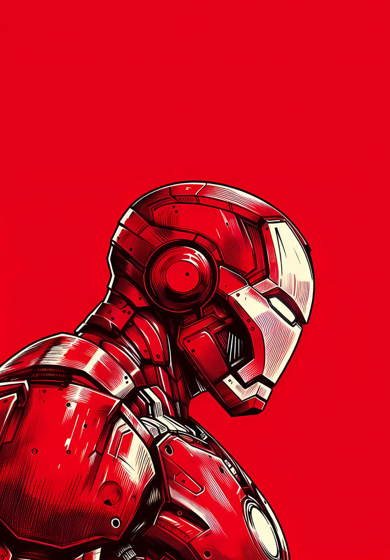 Iron Man comic metal poster design 02 on stainless steel by Chromaplate