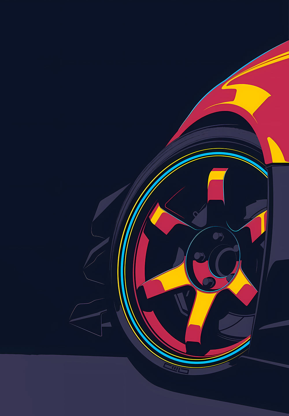 Car Wheel Aesthetic Poster