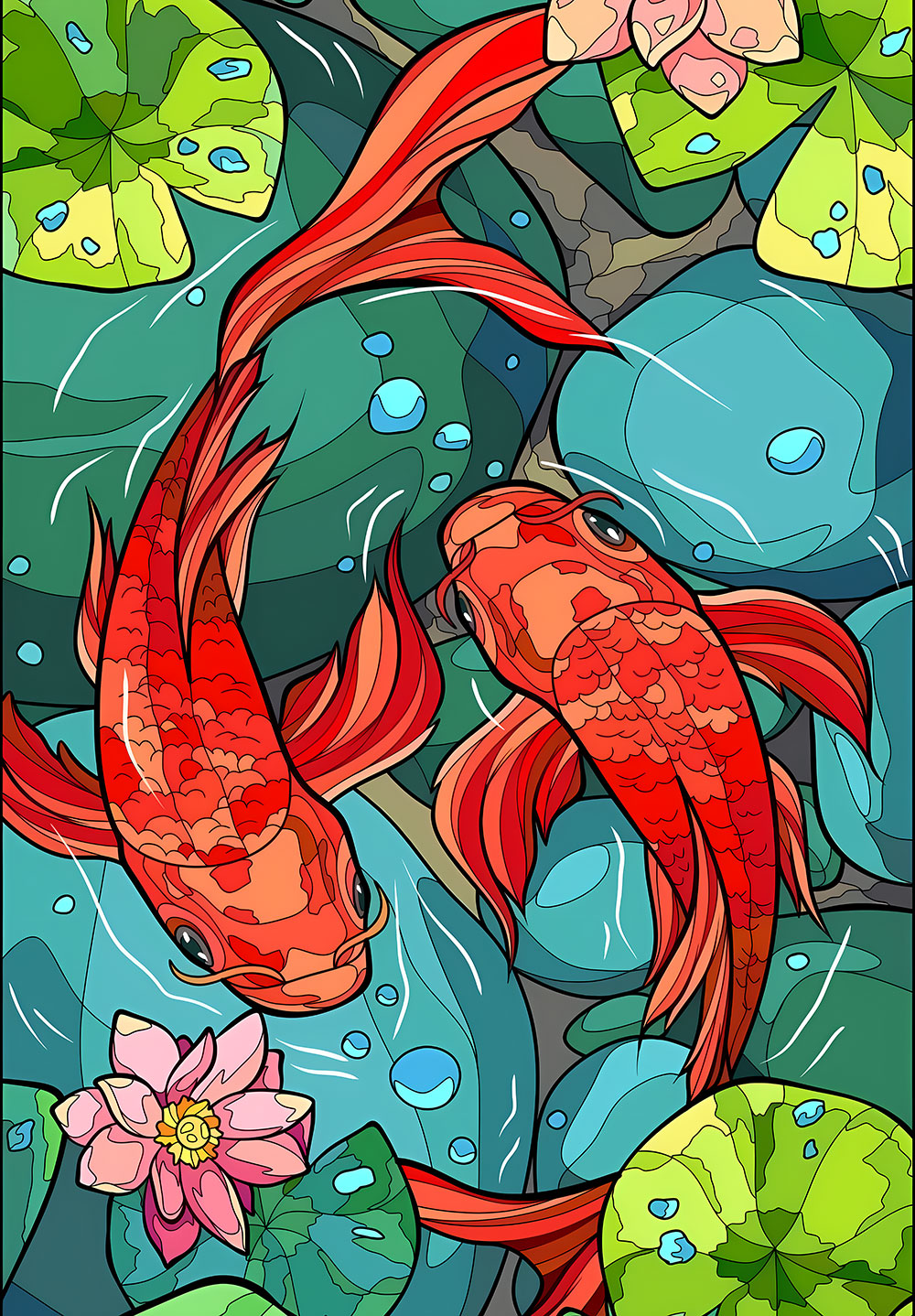 Fish Circling Poster
