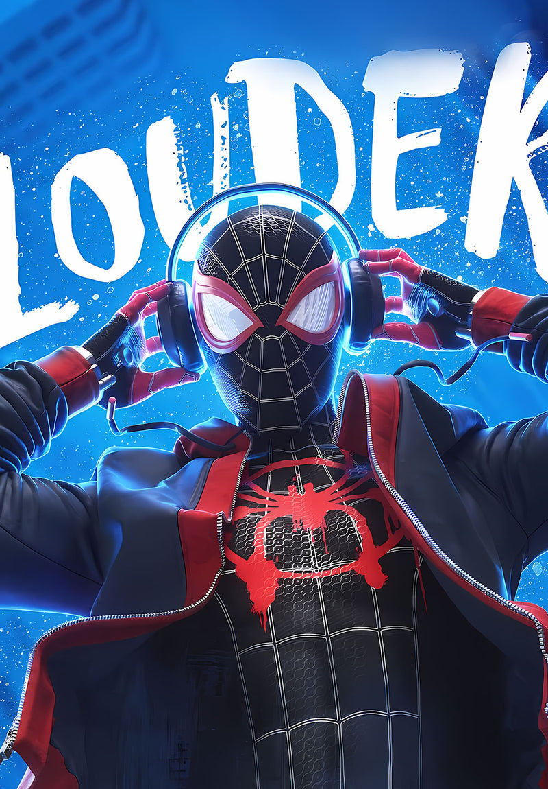 Miles Morales comic metal poster on stainless steel by Chromaplate