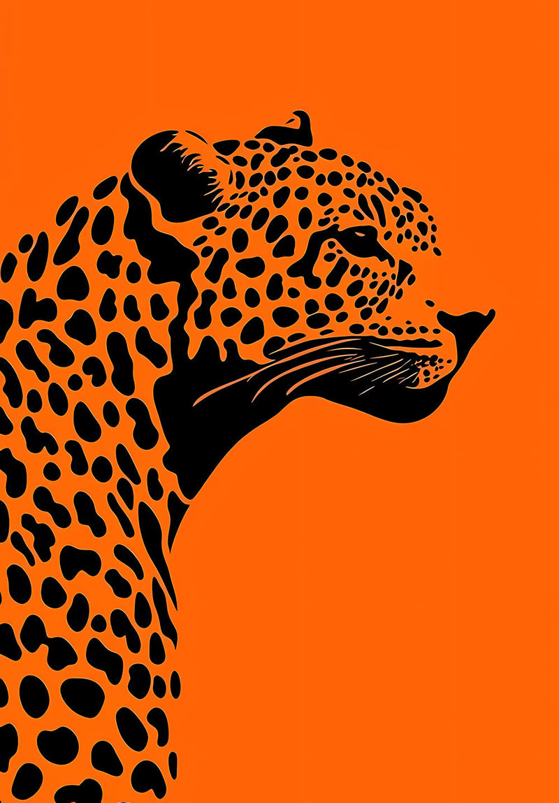 Leopard Animal Wall Art nature metal poster on stainless steel by Chromaplate