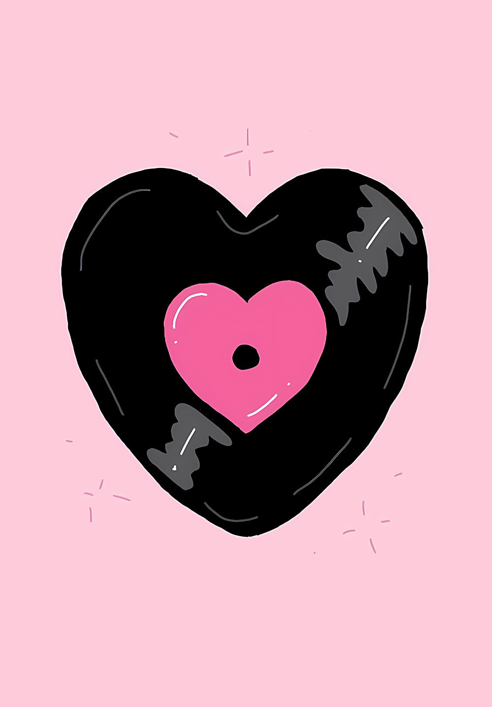 Heart Shaped Vinyl Player Poster