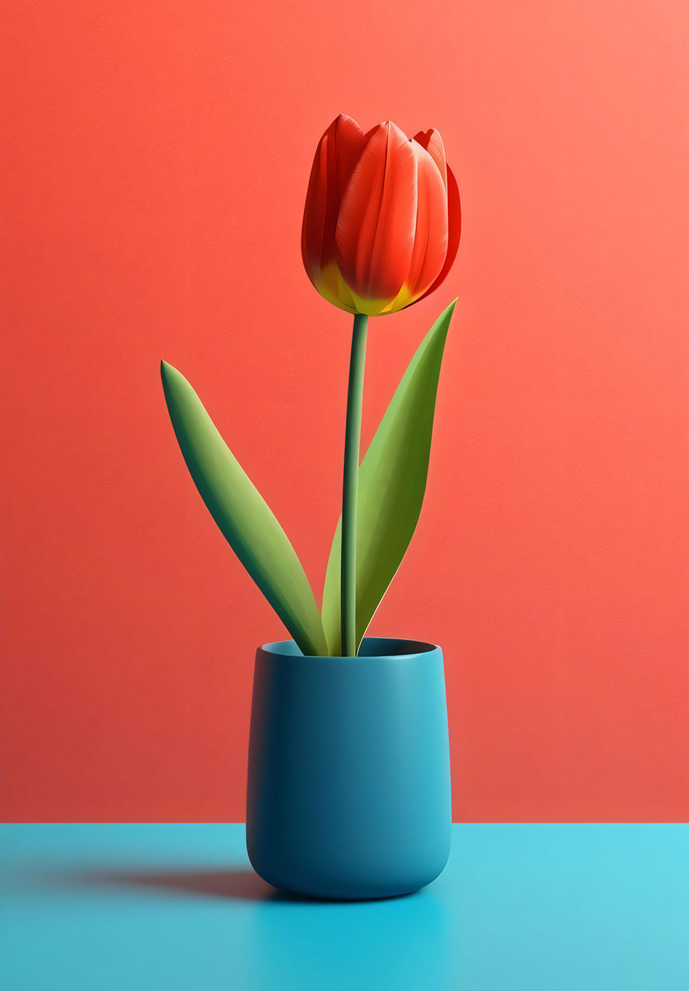 Red Rose Plant Poster