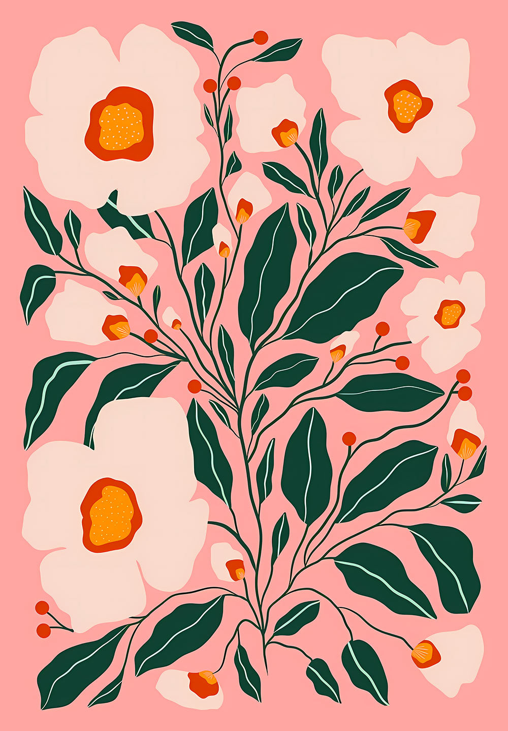 Pink Flowers Poster