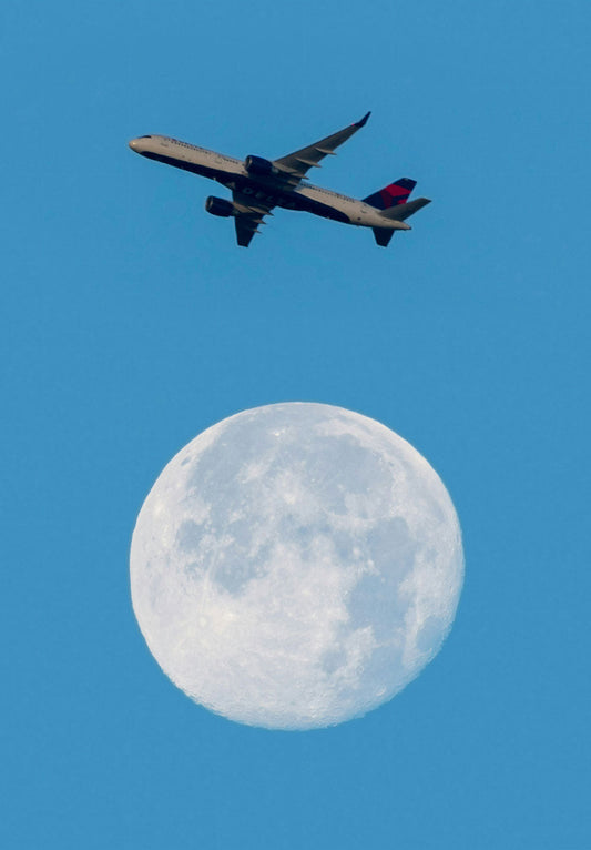 Moon & Airplane Poster
