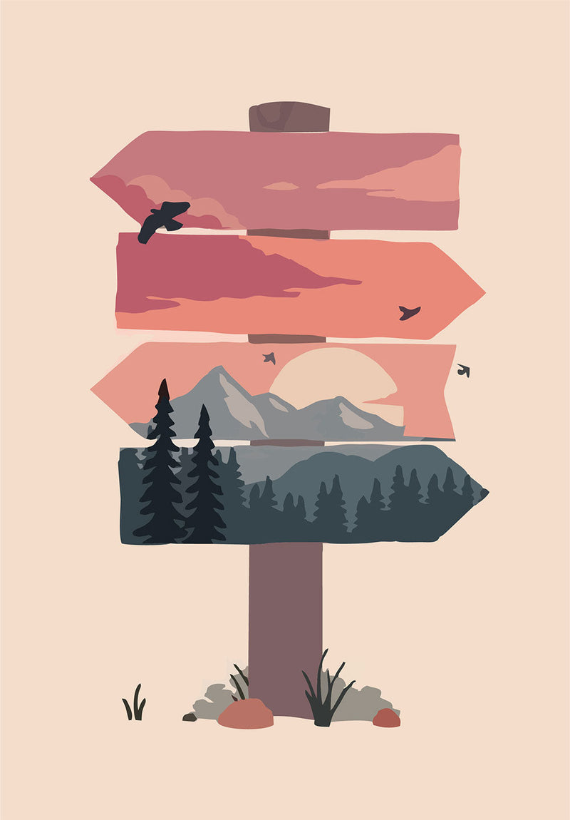 Nature Sign nature metal poster on stainless steel by Chromaplate