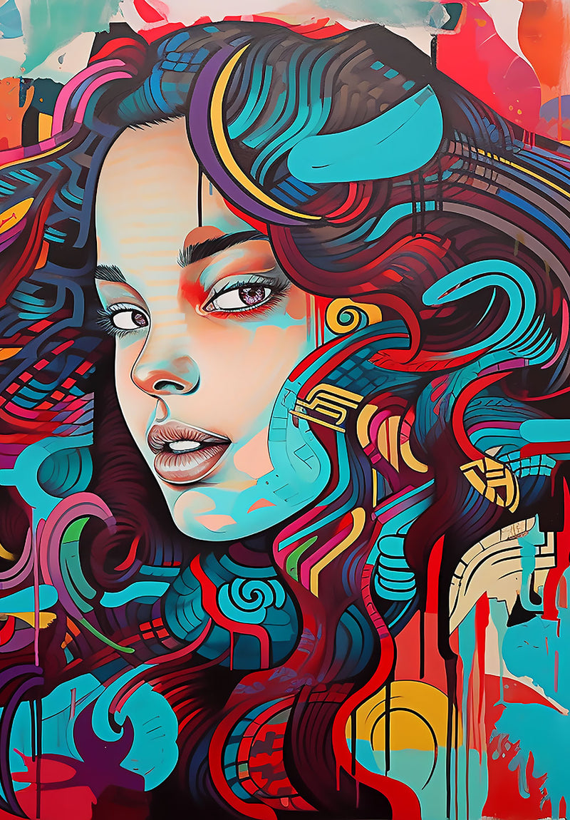 Pop Art Women wall metal poster on stainless steel by Chromaplate