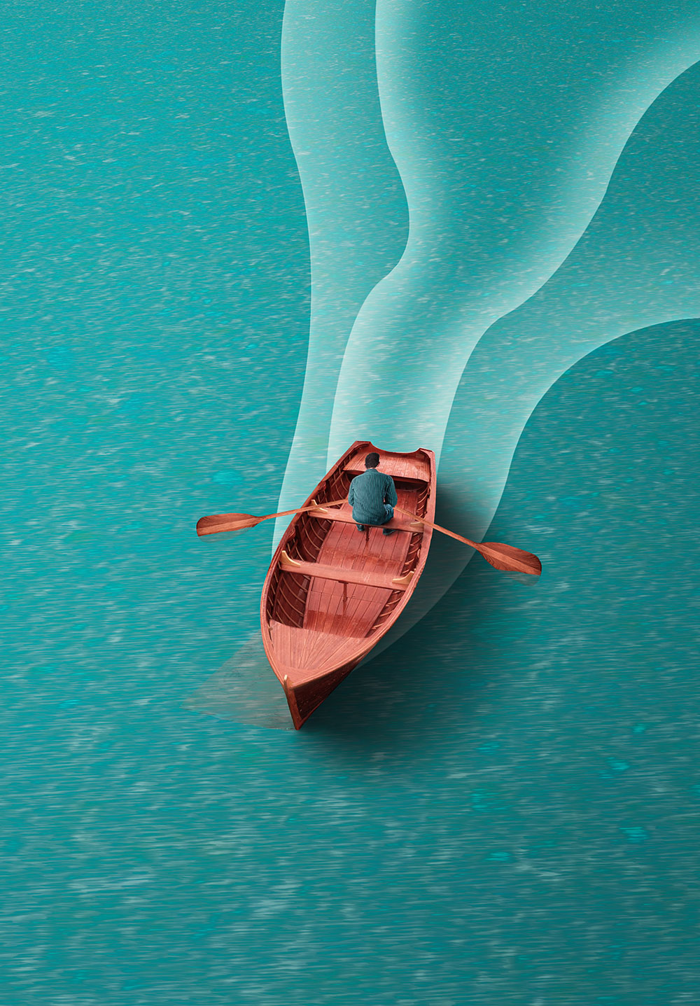 Water Boat Illustration Poster