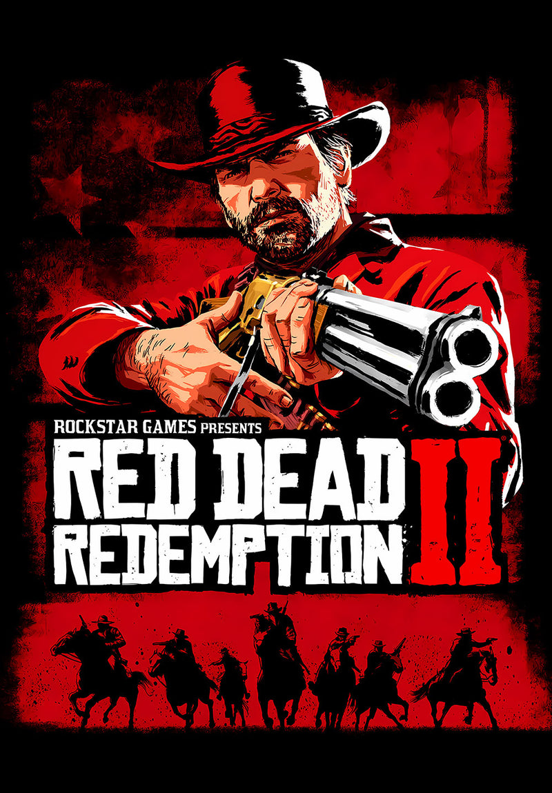 Red Dead Redemption 2 gaming metal poster design 01 on stainless steel by Chromaplate