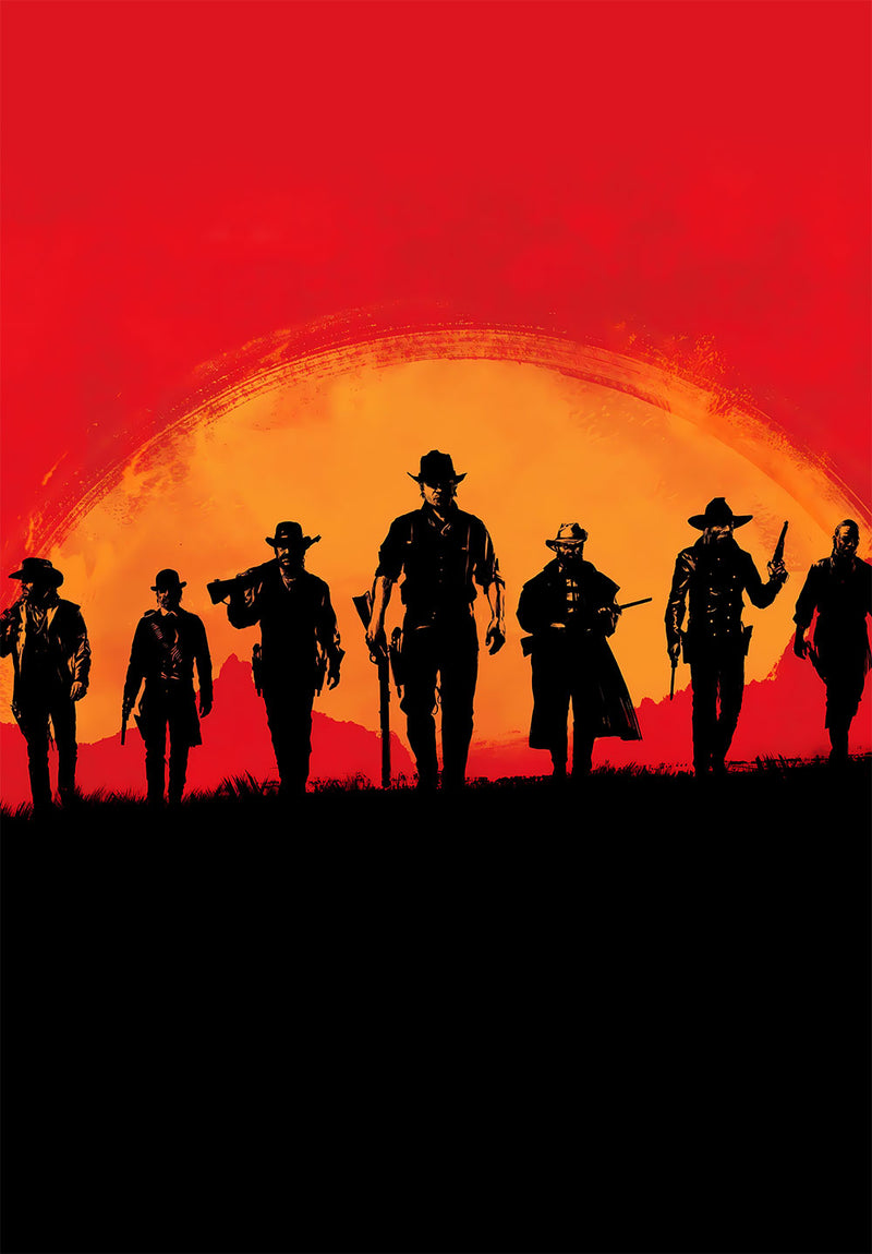 Red Dead Redemption 2 gaming metal poster design 06 on stainless steel by Chromaplate