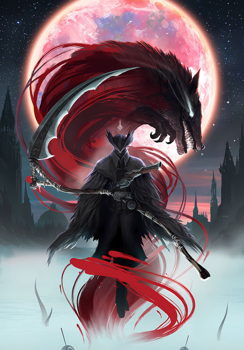 Bloodborne Gaming Wall Art gaming metal poster design 06 on stainless steel by Chromaplate