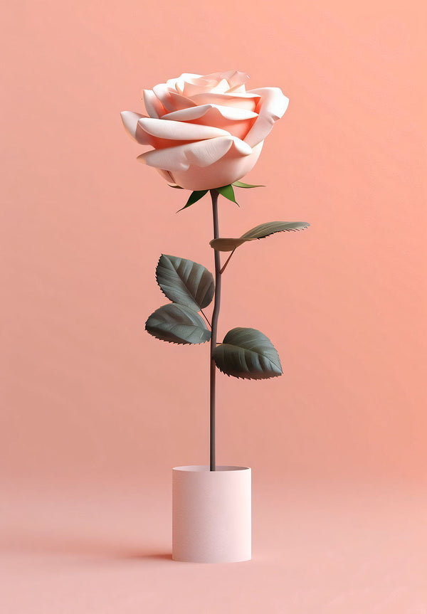 Pink Rose Plant Poster