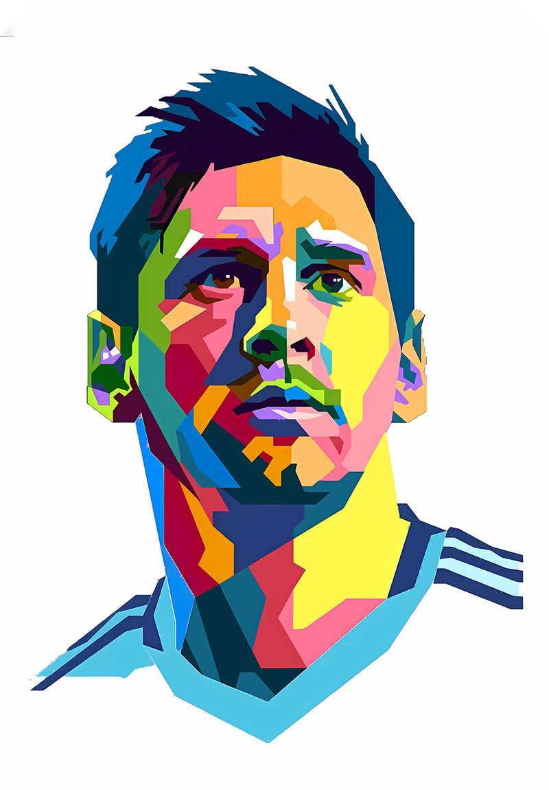 Messi Football Wall Art sports metal poster design 08 on stainless steel by Chromaplate