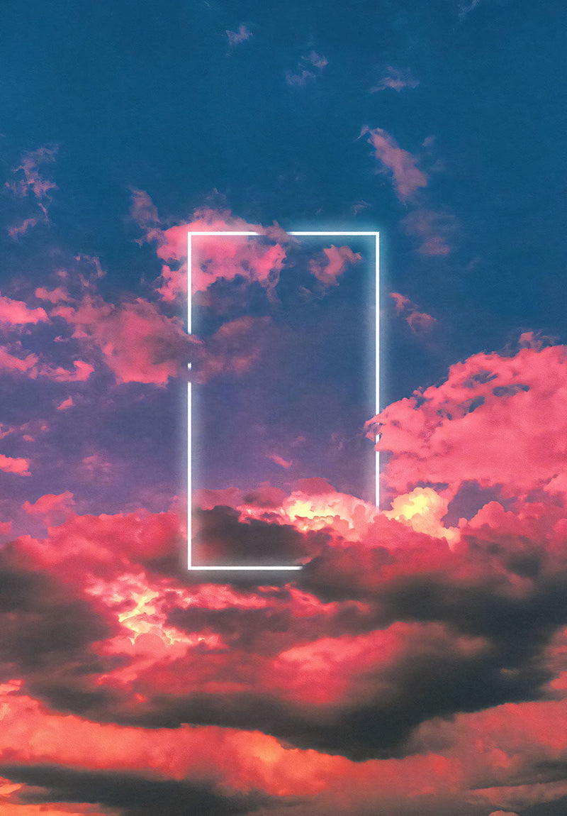 Window to Clouds nature metal poster on stainless steel by Chromaplate