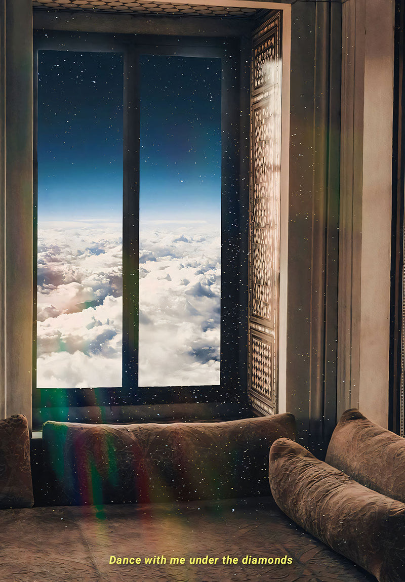 Heavenly Window wall metal poster on stainless steel by Chromaplate