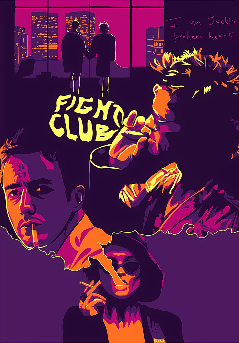 Fight Club movie metal poster design 09 on stainless steel by Chromaplate