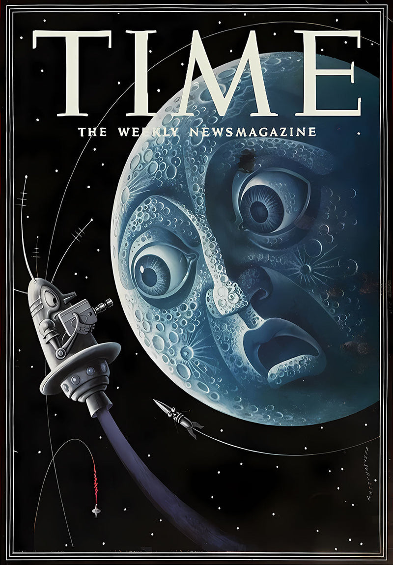 Times The Weekly Magazine space metal poster design 02 on stainless steel by Chromaplate