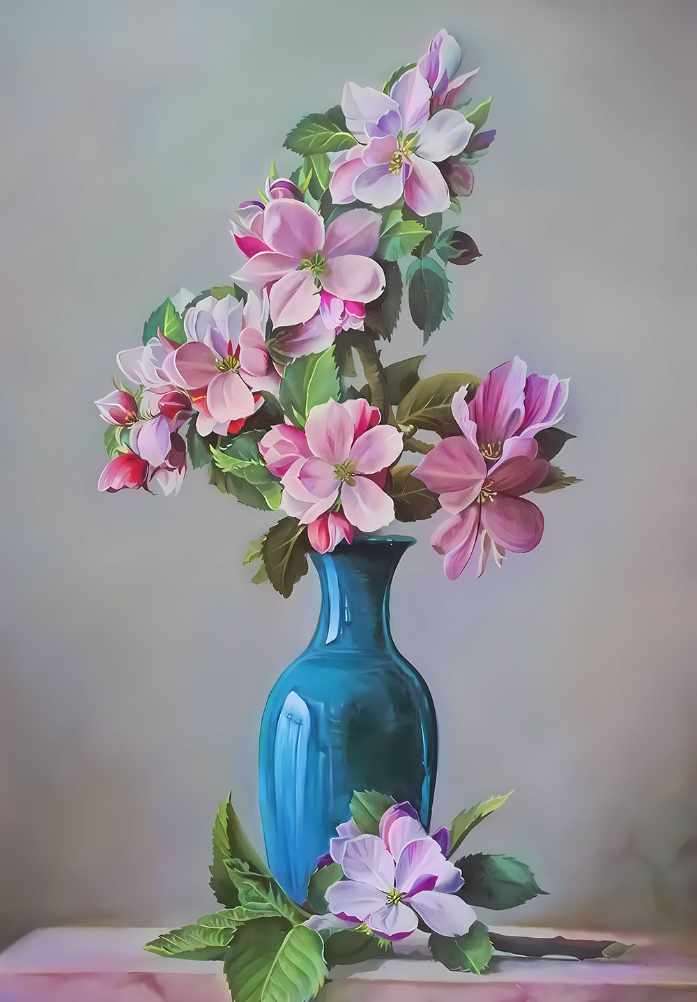 Pink Flowers Plants Poster