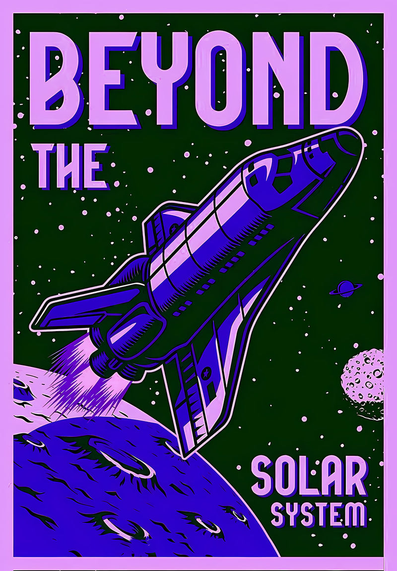 Beyond The Solar System space metal poster on stainless steel by Chromaplate