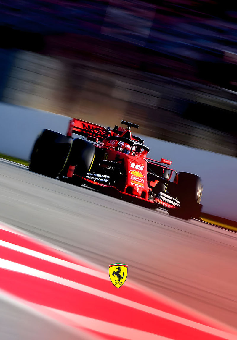 Ferrari Formula 1 car metal poster on stainless steel by Chromaplate