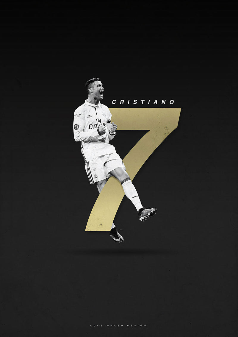 Ronaldo CR7 sports metal poster design 01 on stainless steel by Chromaplate